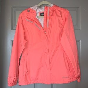 Peach Eddie Bauer rain jacket